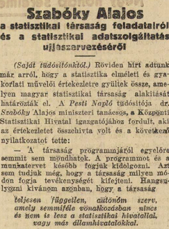 100 éve alakult meg a Magyar Statisztikai Társaság (MST)