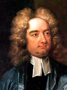 355 éve született Jonathan Swift (1667–1745) angol születésű ír író, esszé- és politikai pamfletíró, anglikán lelkész