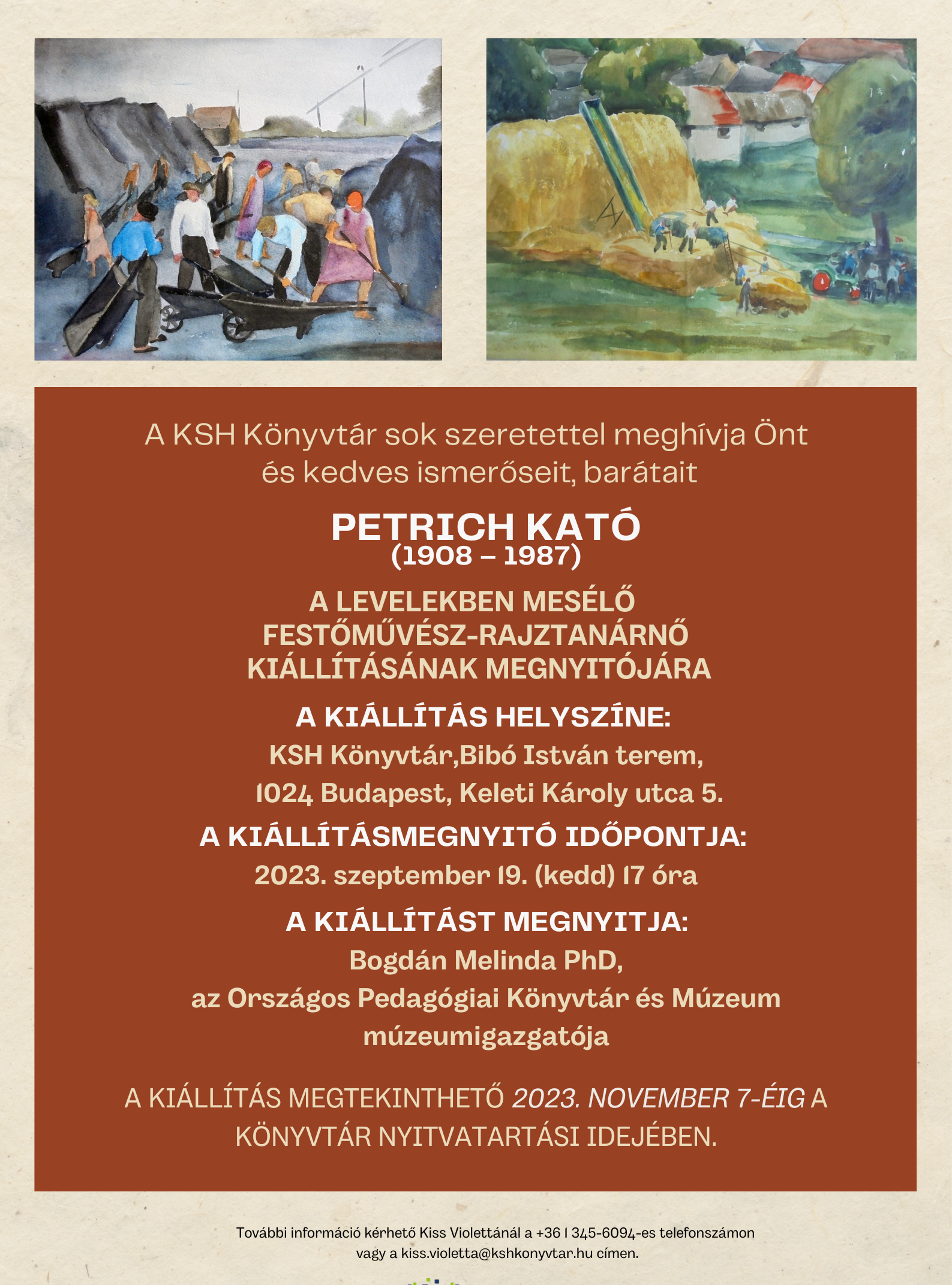 Petrich Kató: A levelekben mesélő festőművész-rajztanárnő kiállításának megnyitója